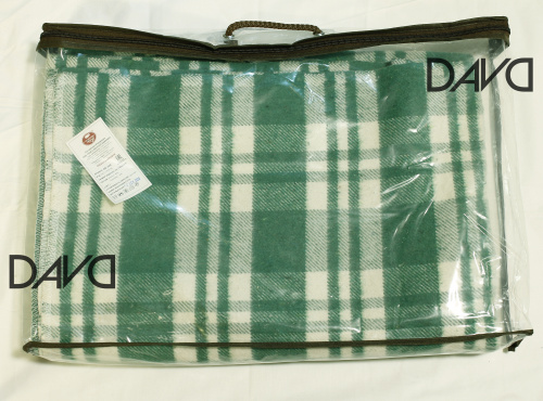 Одеяло байковое полутороспальное 140*205, всесезонное, зеленая полоска фото 3