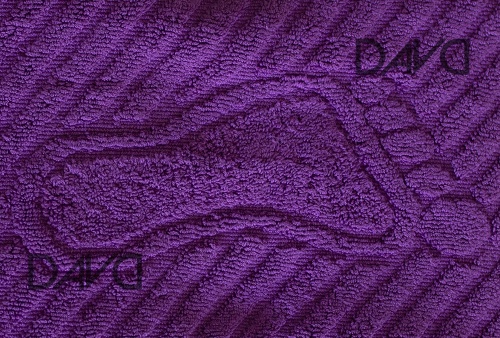 Коврик-полотенце для ног 50*70, с ножками, фиолетовый фото 3