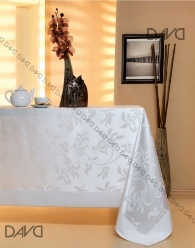 Скатерь на стол бамбуковая 160*220, белая фото 2