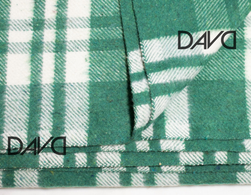Одеяло байковое полутороспальное 140*205, всесезонное, зеленая полоска фото 2